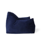 Allea Velveteen Armrest Bean Bag Chair, Navy Blue, Soft Velvet, 42x40x32 inches - Grand Goldman Shop