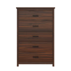 4PCS Bedroom Sets, Wooden Queen Size Bed Frame with Storage Headboard and Charging Station, 2 Nightstands with 2 Drawers, 1 Dresser with 5 Drawers, Walnut(old SKU HL000102AAD) - Grand Goldman Shop