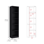 Home Xs Bookcase with 5-Tier Shelves and Slim Design -Black -Office - Grand Goldman