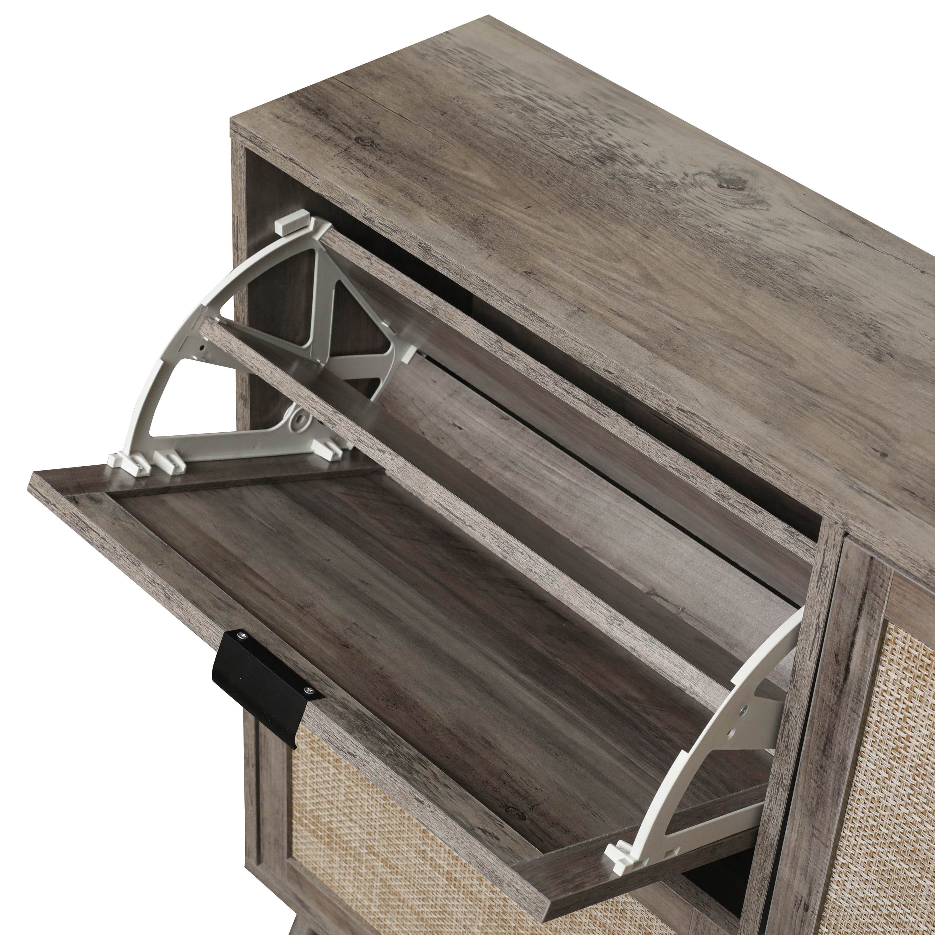 4 Door Shoe Rack, Freestanding Modern Shoe Storage Cabinet, for Entryway - Grand Goldman Shop