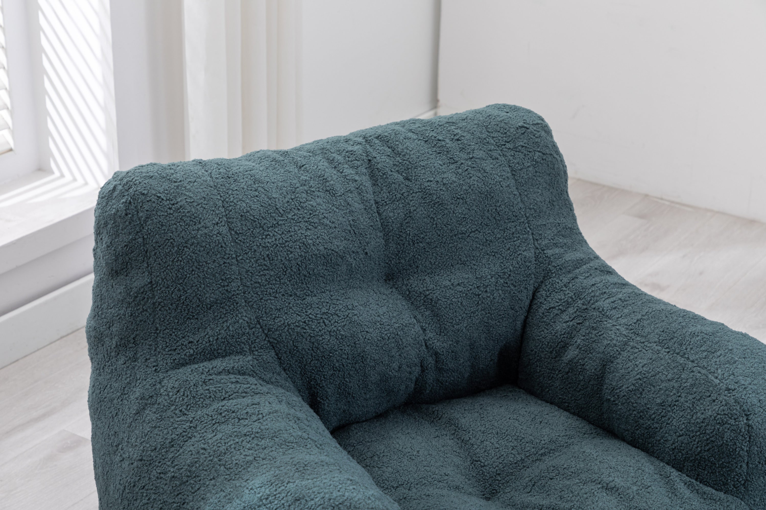010-Soft Teddy Fabric Tufted Foam Bean Bag Chair With Teddy Fabric Green - Grand Goldman Shop