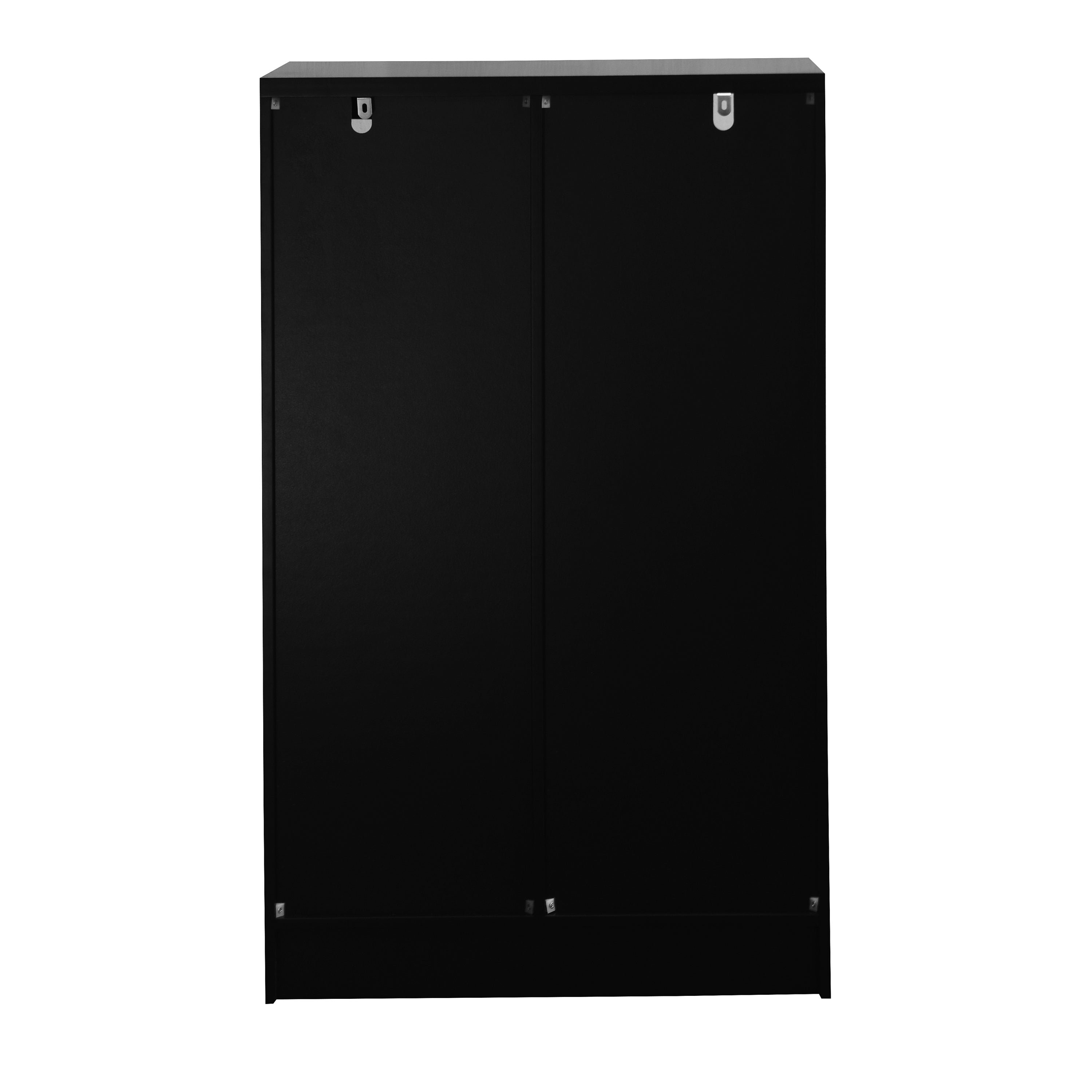 Modern MDF Painted Cabinet with Glass Doors and Drawer, Black, Bedroom or Living Room Storage - Grand Goldman Shop