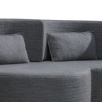 Folding sofa bed, floor sofa, convertible teddy bear fabric foam filled sleeper futon double sofa, suitable for living room, guest, office and apartment (gray) - Grand Goldman Shop