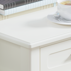 Cream White Vanity Desk with 3 Drawers, Modern Makeup Table or Writing Desk, Multipurpose Dressing Table for Bedroom, No Mirror Included - Grand Goldman Shop