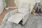 270° Power Swivel Rocker Recliner Chair for Adults, Swivel Rocking Recliner Chair,Electric Small Recliners for Small Spaces, Single Sofa Recliner for Living Room, Bedroom,RV (Fabric Gray+270°Swivel) - Grand Goldman Shop
