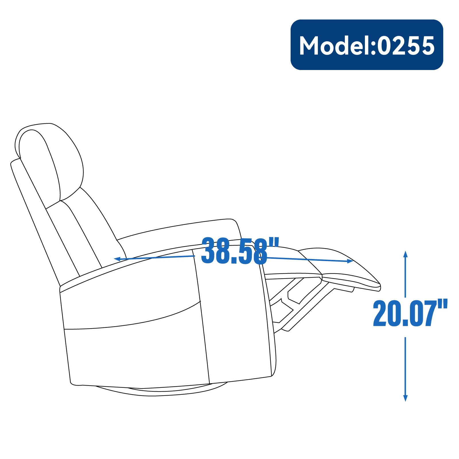 Heat Massage Manual Recliner Chair with Rocker and Swivel in Fabric for Living Room, Orange - Grand Goldman Shop