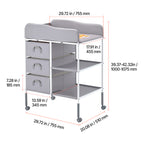 Baby Changing Table Portable Diaper Change Station with 3 Drawers & Wheels | Premium Home Decor - Grand Goldman