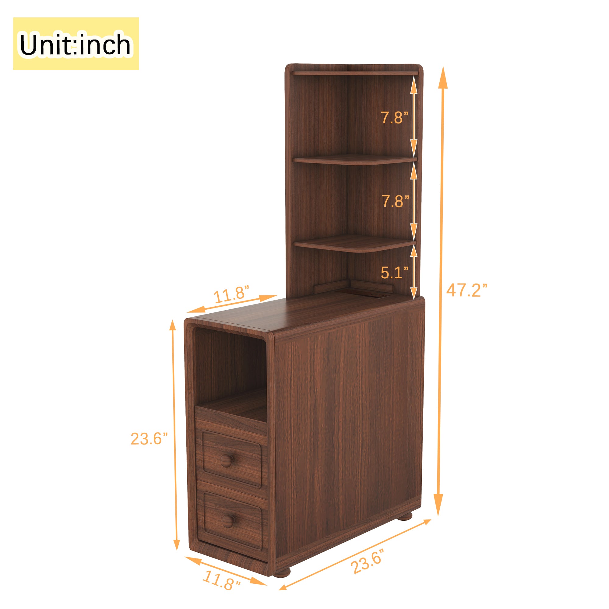 End Table with Drawers, Corner Table with Open Shelves, Tall Side Table for Bedroom and Corner(Expect Arrival Date 2025/4/16) - Grand Goldman Shop