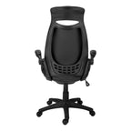 Office Chair, Adjustable Height, Swivel, Ergonomic, Armrests, Computer Desk, Work, Black Leather Look, Black Metal, Contempor