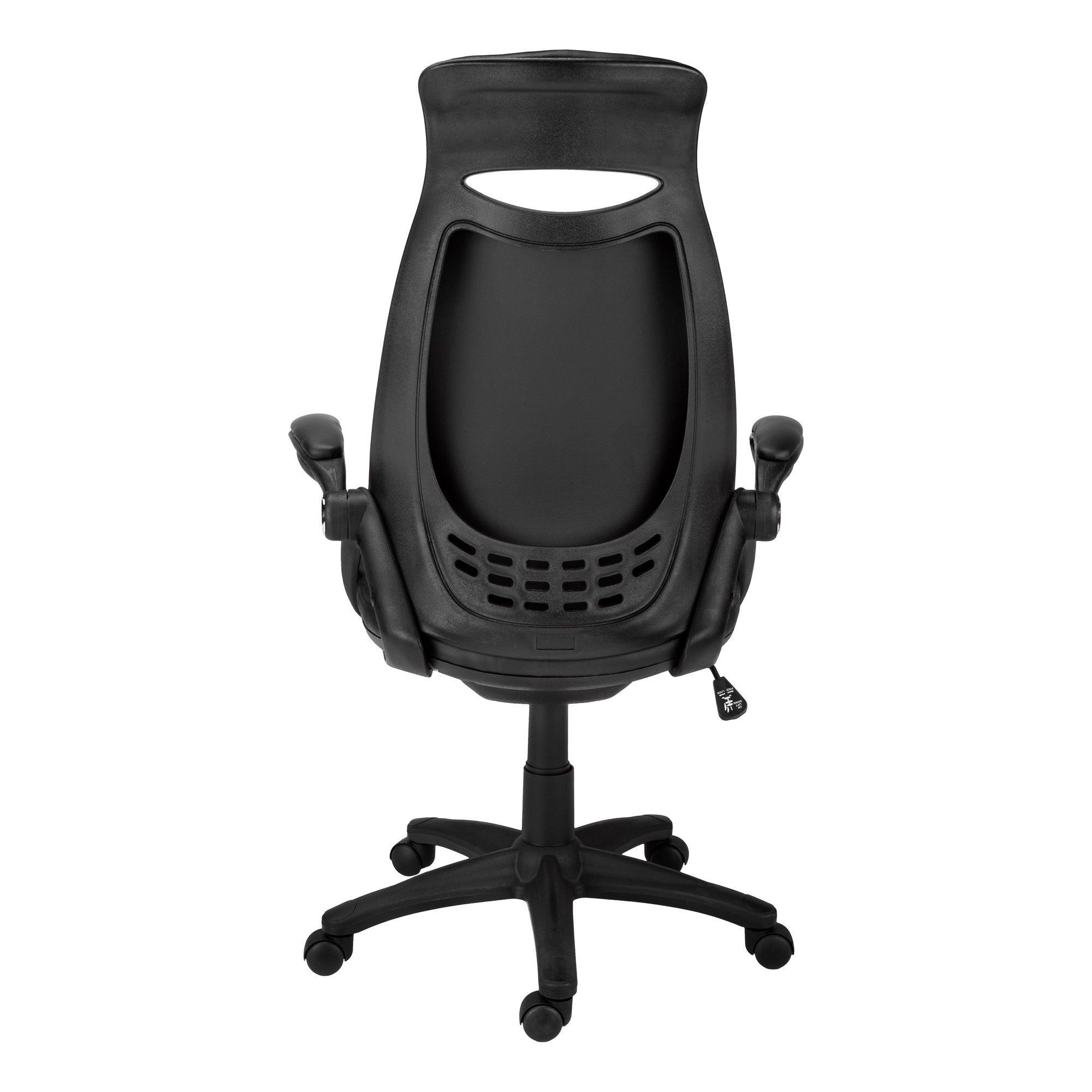 Office Chair, Adjustable Height, Swivel, Ergonomic, Armrests, Computer Desk, Work, Black Leather Look, Black Metal, Contempor