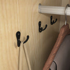 2 Door Wood Wardrobe for Bedroom with Hanging Clothing Rod inside the Cabinet and 2 Drawers for Storage Organization, Built-in induction light Multifunctional Closet with Mirror, Natural - Grand Goldman Shop