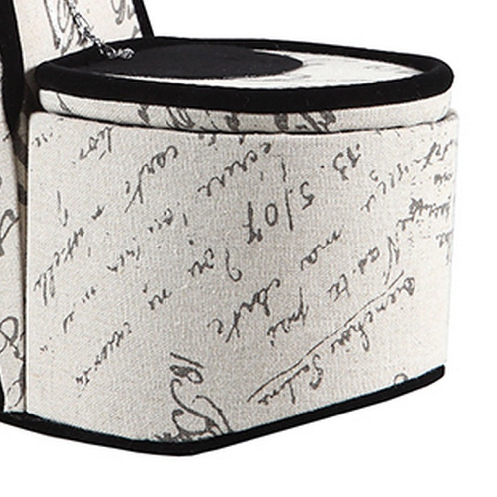 High Heel Script Shoe Jewelry Box with 3 Hooks, Beige and Black - Grand Goldman Shop