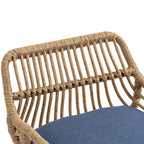 COOLMORE Modern Swivel Bar Stools Set of 2 Adjustable Counter Height Chairs with Footrest Blue Linen - Grand Goldman Shop