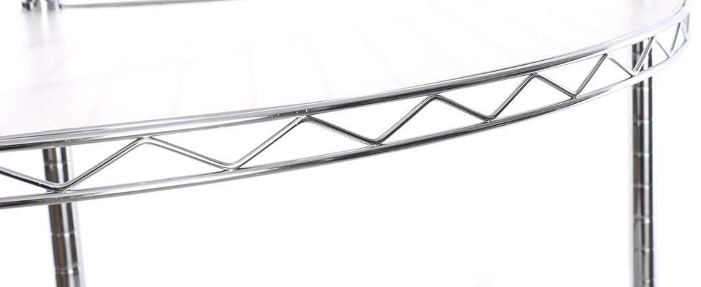 6 Tier Shelf Corner Wire Shelf Rack Adjustable Metal Heavy Duty Free Standing Corner Storage Display Chrome Rack for Bathroom, Living Room, Kitchen - Chrome - Grand Goldman Shop