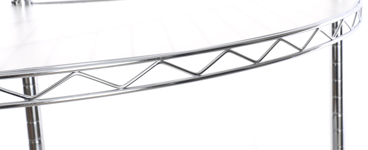 6 Tier Shelf Corner Wire Shelf Rack Adjustable Metal Heavy Duty Free Standing Corner Storage Display Chrome Rack for Bathroom, Living Room, Kitchen - Chrome - Grand Goldman Shop