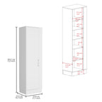 Lilo Storage Cabinet, Broom Hangers, Internal Shelves -White - Grand Goldman
