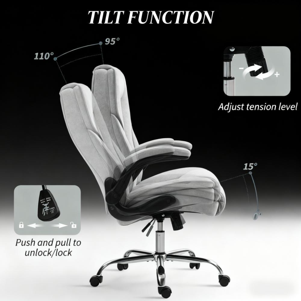 High-Back Office Chair, Adjustable Ergonomic Design for Home & Office | Premium Home Decor - Grand Goldman