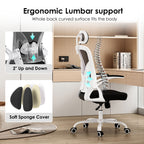 Ergonomic Office Chair, Home Office Desk Chair with Headrest, High Back Computer Chair with Armrests and Adjustable Lumbar Su