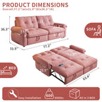 W3820S00026, a 77-inch convertible sofa bed, and a 2-in-1 piece suitable for both sitting and lying. Made of cloud-like fabric, it is applicable to living rooms, bedrooms and apart - Grand Goldman Shop