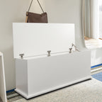 Storage Chest Trunk, Lift Top Wood Box for Entryway Bench Organizer Home Furniture, White - Grand Goldman Shop