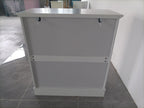 Rattan Decorated Sideboard Buffet Storage Liquor Cabinet, White Particle Board & MDF, 31.10 x 14.96 x 34.25 inches - Grand Goldman Shop