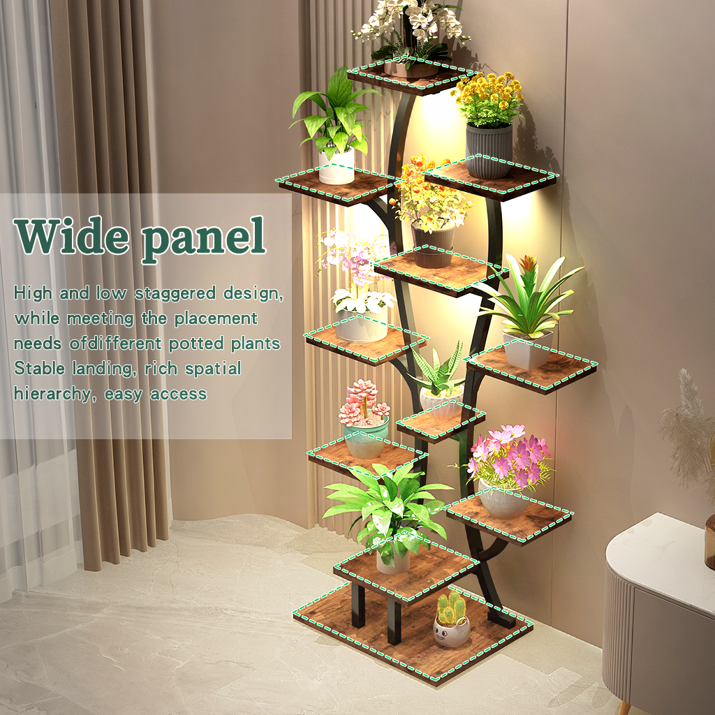 (Vase Shape) Plant Stand Indoor with Grow Lights, Indoor Plant Shelf, Metal Plant Flower Holder Stand, Vase Shape Plant Rack for Home, Patio, Plant Stand, Plant Stand Indoor - Grand Goldman Shop