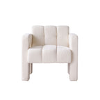 Stylish Boucle Upholstered Accent Chair with Solid Wood Frame and High-Density Foam in Beige - Grand Goldman Shop