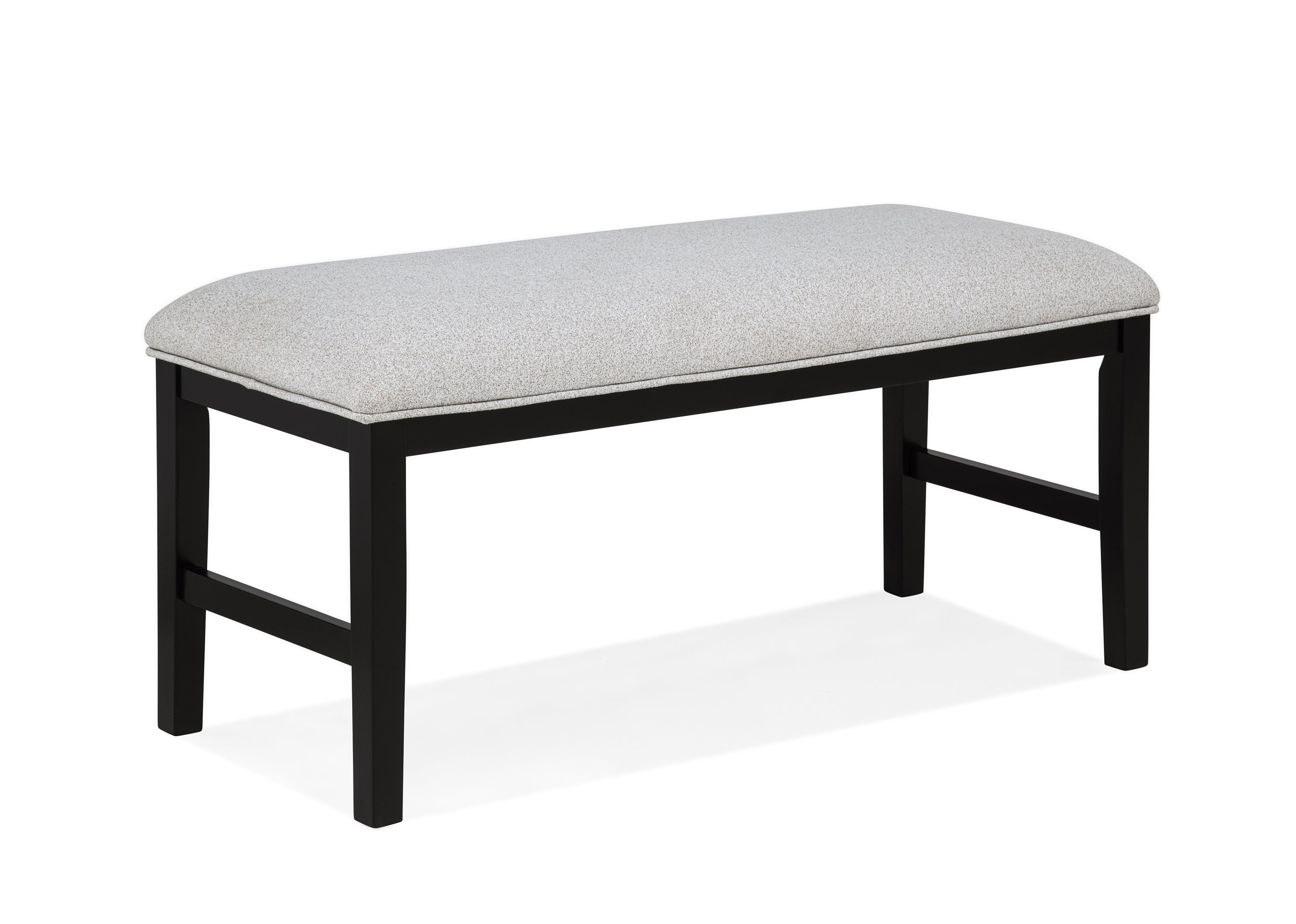 1pc Light Gray Upholstered Bench Soft Neutral Tone Dark Finish Legs Wooden Dining Room Furniture - Grand Goldman Shop