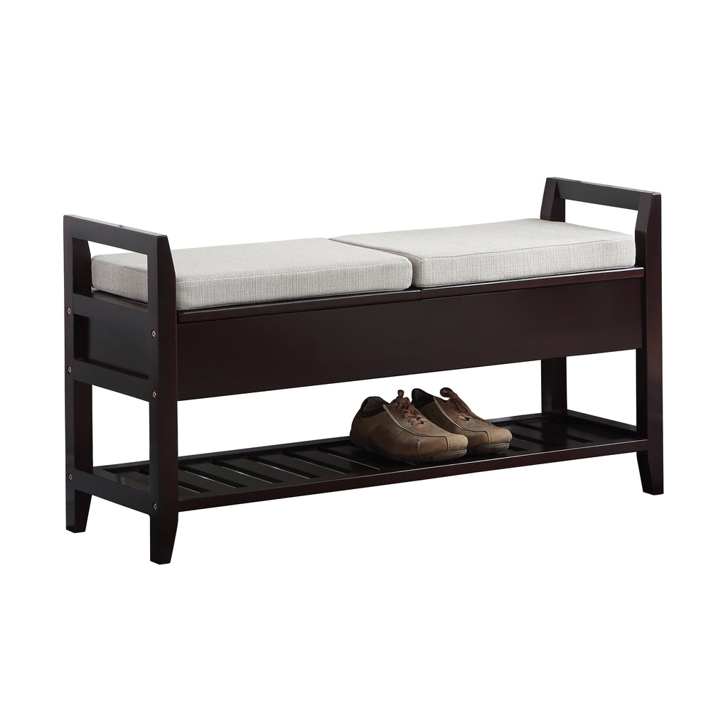 Vannes Espresso Storage Shoe Bench - Grand Goldman Shop