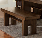 Transitional Walnut Finish Wooden Bench 1pc Casual Contemporary Dining Furniture - Grand Goldman Shop