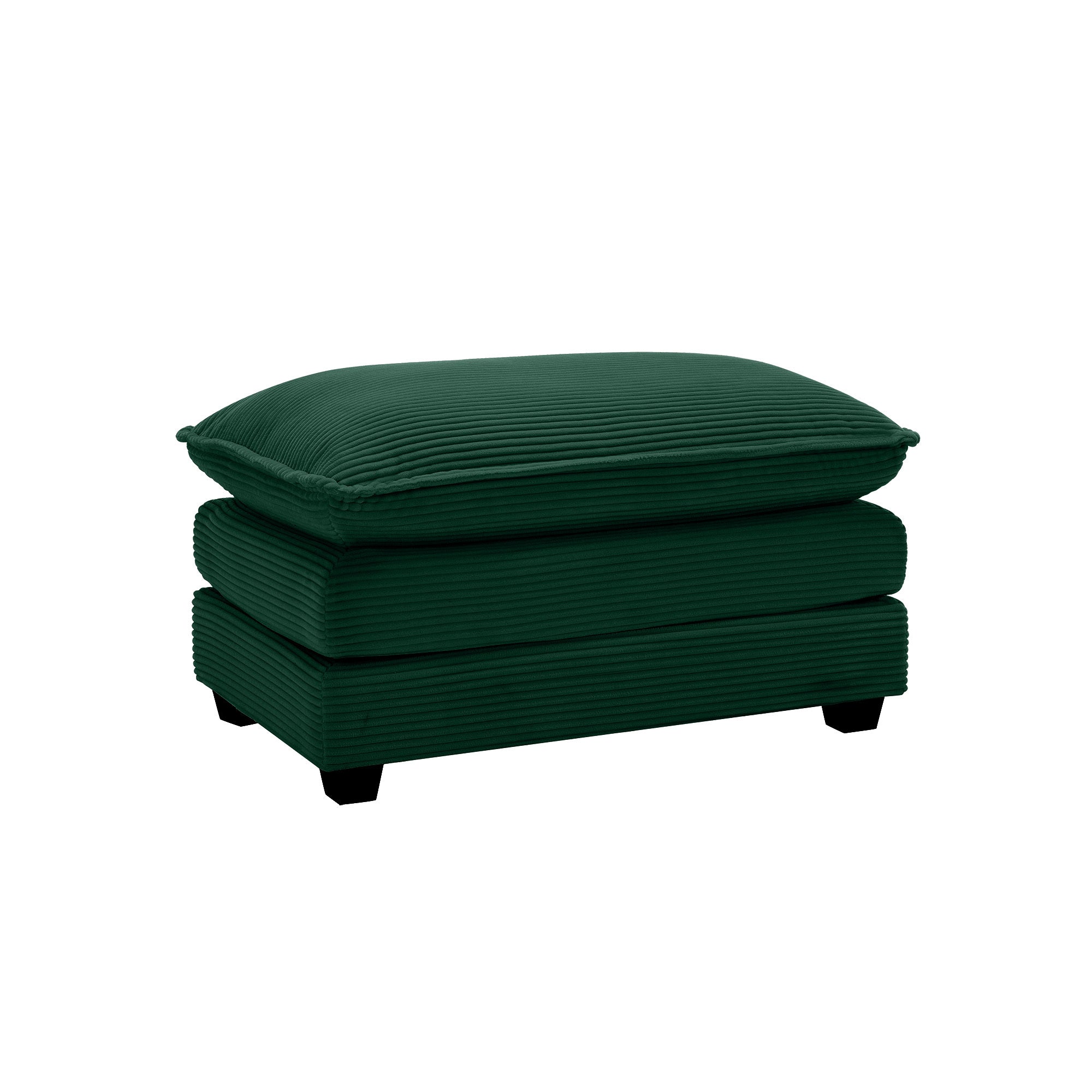 Ottoman Footstool in Corduroy Fabric, Can be Used with 2 Seater Sofas, 3 Seater Sofas and 4 Seater Sofas,Green Corduroy Fabric - Grand Goldman Shop