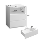 (Set of 2)End Table with Fast USB C Charging Station, Sofa Side Table with 2 Drawers, Large Storage Modern Wood Storage Cabinet for Living Room,Bedroom,Office, White - Grand Goldman Shop