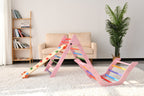 Gardenia Pikler Triangle Set Montessori Toddler Climbing Toys Indoor, Foldable Climbing Toys for Toddlers 1-3 Inside, 2 Piece
