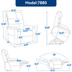 Grey Cat-proof Leather Dual Motor Infinite Position Up to 350 LBS Power Lift Recliner Chair with Power-Remote, Heat Massage and Heavy Duty Motion Mechanism - Grand Goldman Shop