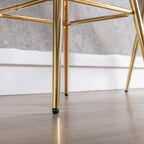 26 Inch Set of 2 Bar Stools,with Chrome Footrest and Base Velvet + Golden Leg Simple Bar Stoo,CREAM - Grand Goldman Shop