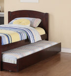 Twin Size Bed w/ Trundle Slats Dark Cherry Pine Plywood Kids Youth Bedroom Furniture | Premium Home Decor - Grand Goldman
