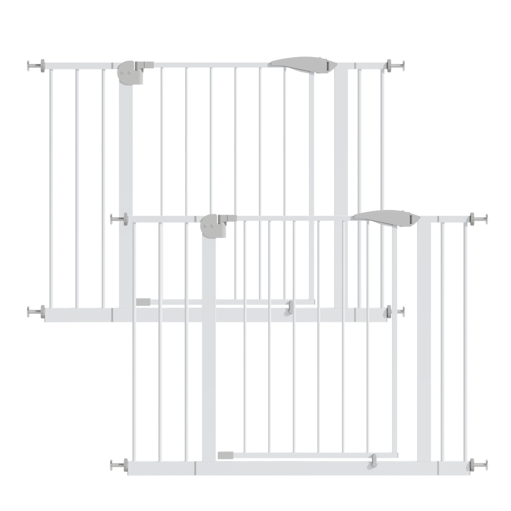 2 Pack 29.5-44.1' Wide Baby Gate for Stairs, Dog Gate Indoor for Doorways, No Drilling Pressure Mounted Pet Gates for Kids, E