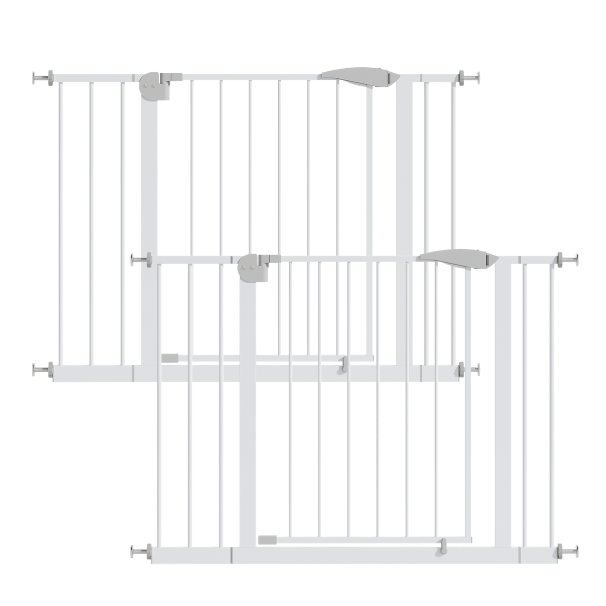 2 Pack 29.5-44.1' Wide Baby Gate for Stairs, Dog Gate Indoor for Doorways, No Drilling Pressure Mounted Pet Gates for Kids, E