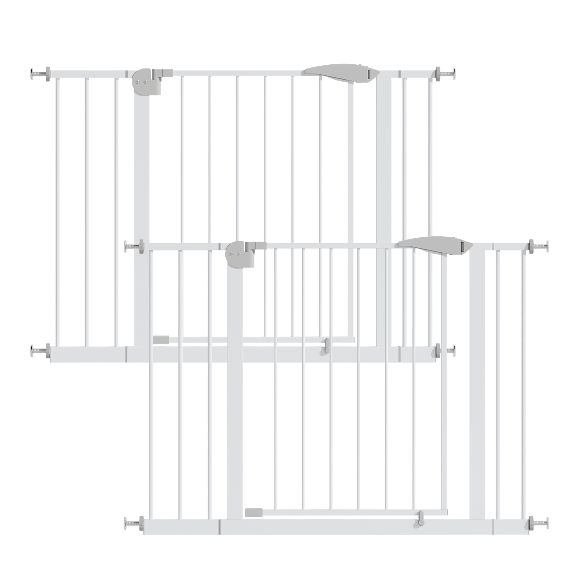 2 Pack 29.5-44.1' Wide Baby Gate for Stairs, Dog Gate Indoor for Doorways, No Drilling Pressure Mounted Pet Gates for Kids, E
