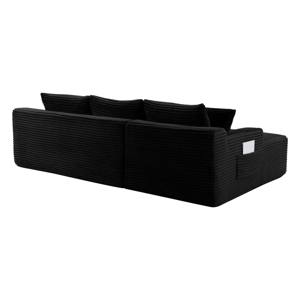 106.3' Cloud Modular Sectional Sofa Couch with L-Shape Chaise, Modern Minimalist Upholstered Couches for Living Room Bedroom, Deep Seat Corner Couch, No Assembly Required - Grand Goldman Shop