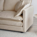 Chenille Fabric Ottomans Footrest to Combine with 2 Seater Sofa, 3 Seater Sofa and 4 Seater Sofa, Light Coffee - Grand Goldman Shop