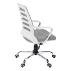 Office Chair, Adjustable Height, Swivel, Ergonomic, Armrests, Computer Desk, Work, Grey Mesh, Chrome Metal, Contemporary, Mod