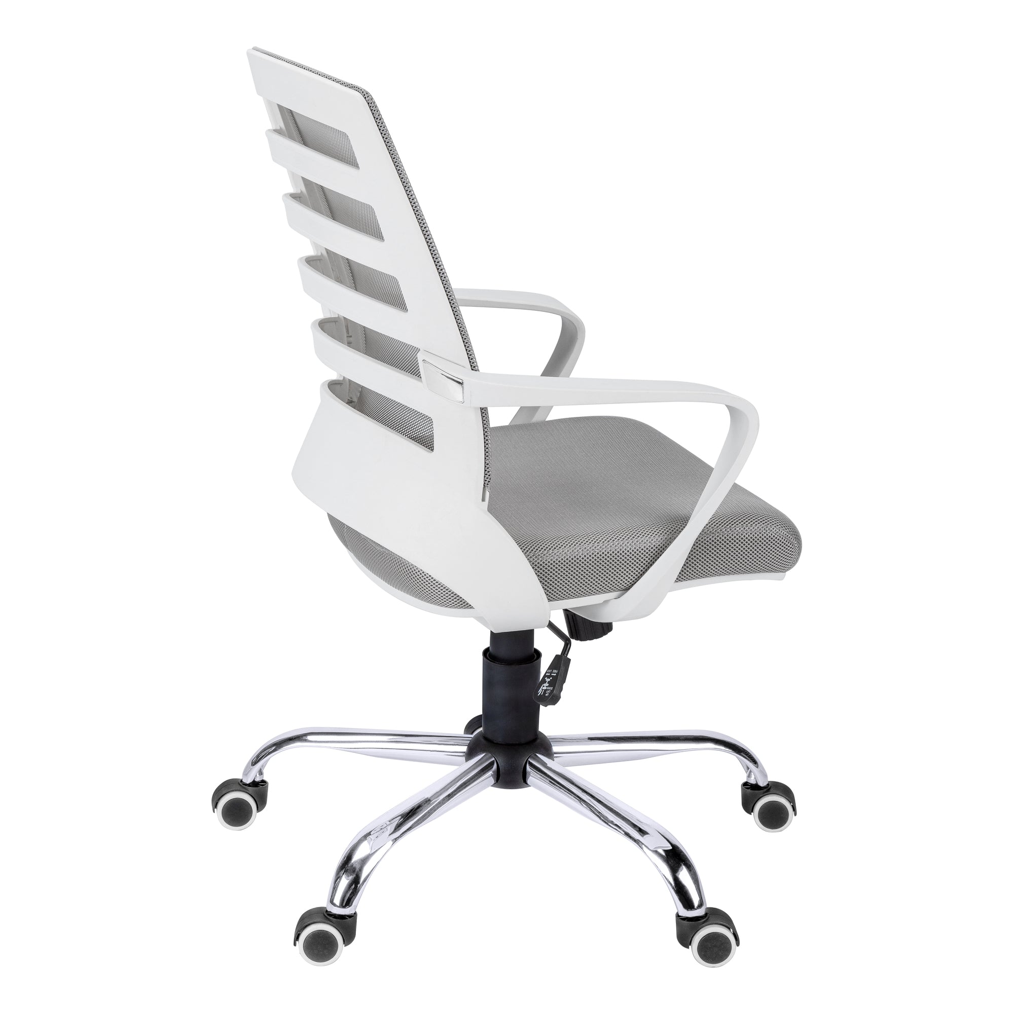 Office Chair, Adjustable Height, Swivel, Ergonomic, Armrests, Computer Desk, Work, Grey Mesh, Chrome Metal, Contemporary, Mod