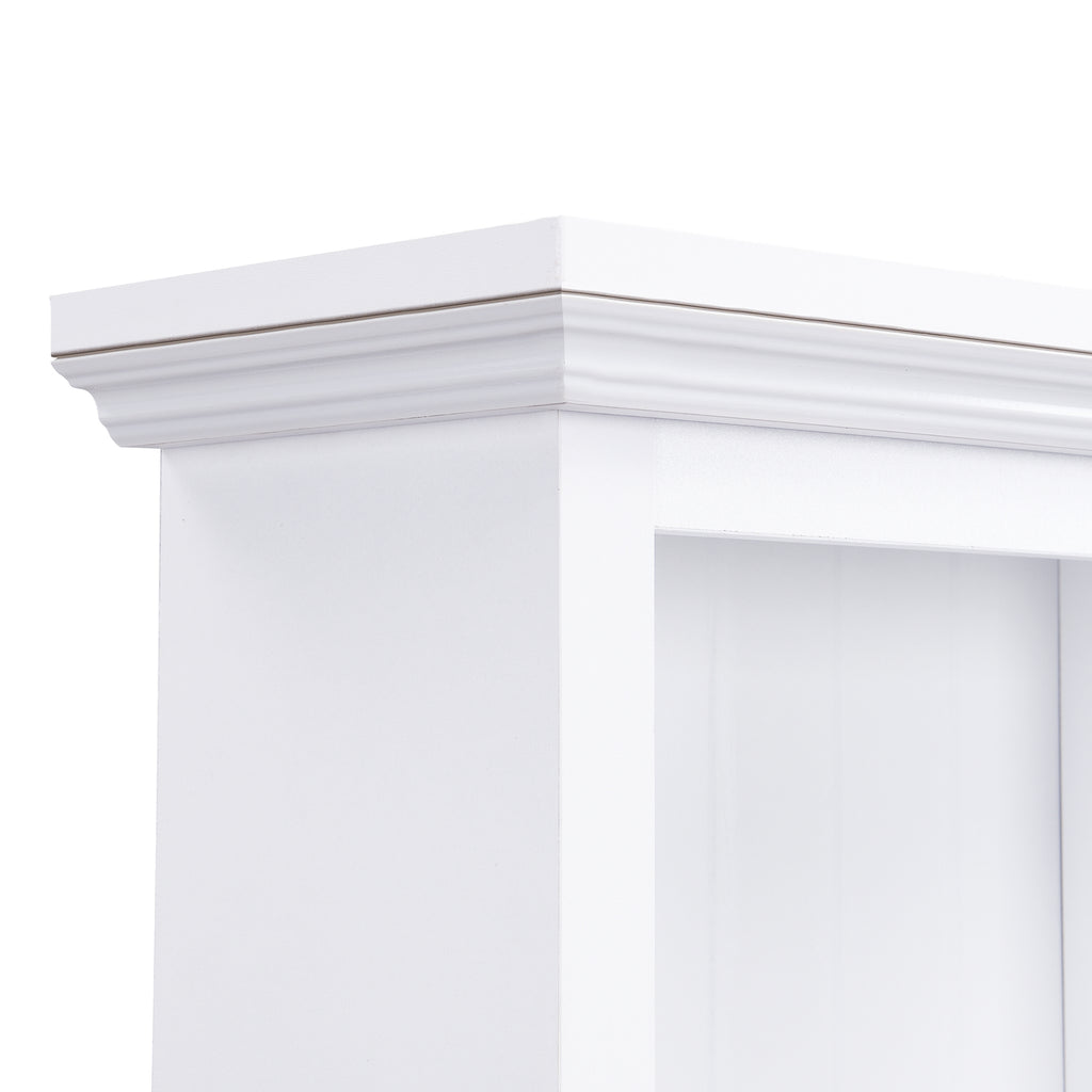 Farmhouse 4-in-1 Hall Tree with Wood Grain Bench, Mudroom Versatile Coat Rack with 2 Large Drawer, Entrance Organizer for Hallway, Living Room, White, 55.9'W (OLD SKU: N721P313099K) - Grand Goldman Shop