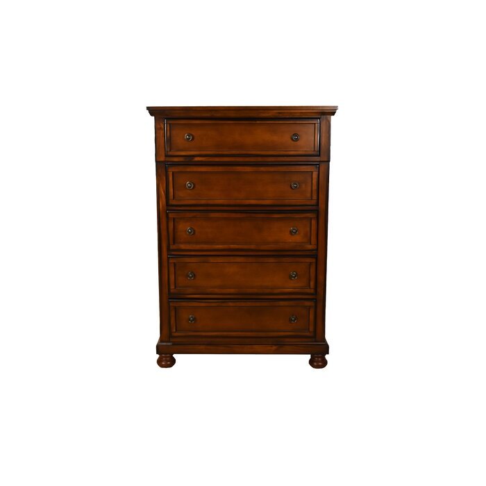 Baltimore Queen 5 Pc Storage Bedroom Set made with Wood in Dark Walnut - Grand Goldman Shop