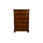 Baltimore Queen 5 Pc Storage Bedroom Set made with Wood in Dark Walnut - Grand Goldman Shop