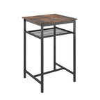 Bar table, equipped with 2 bar stools , with backrest and partition (Rustic Brown) - Grand Goldman Shop