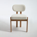 Modern Farmhouse Dining Chairs Set of 2 in Beige, Fabric Upholstered Wooden Kitchen Chairs with Ergonomic Backrest and Adjustable Feet, Rubber Wood Frame - Grand Goldman Shop