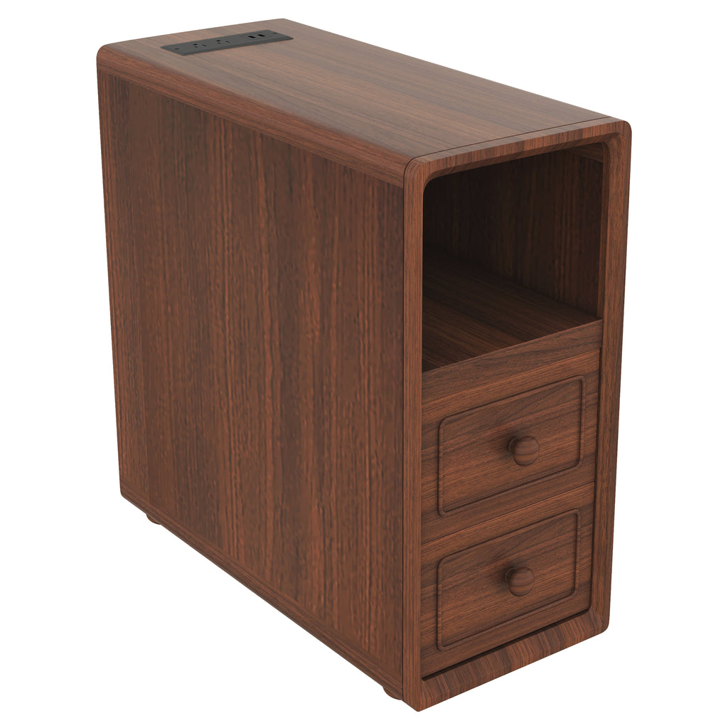 End Table with Drawers, Corner Table with Open Shelves, Tall Side Table for Bedroom and Corner(Expect Arrival Date 2025/4/16) - Grand Goldman Shop