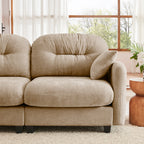 Loveseat Cloud Sectional Couches Chenille Fabric,Quilted Pleated Design, Ergonomic Design,High-Density Foam Easy Install Elegant Armrests High Quality Wooden Base,Fits Living Rooms,Camel - Grand Goldman Shop
